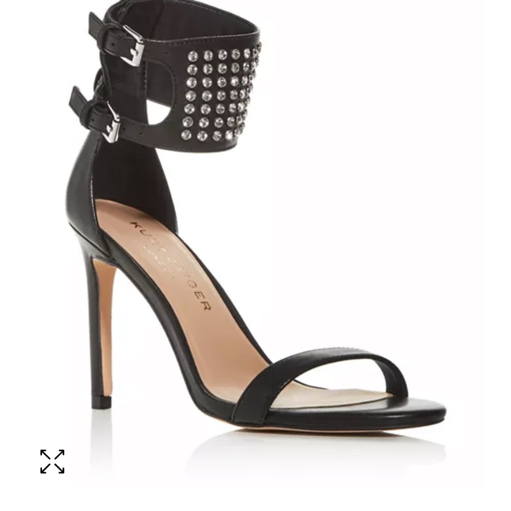 Nude Black Studded High Heel Sandals
